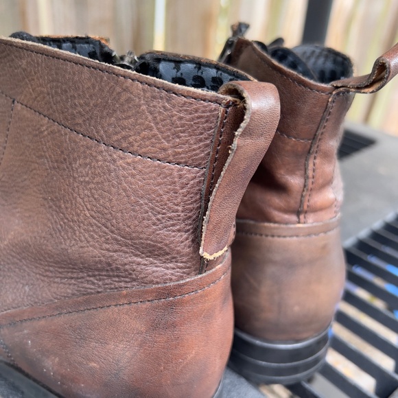 Karl Lagerfeld Lace-Up Chukka Brown Leather Boots sz10.5 - Picture 6 of 11